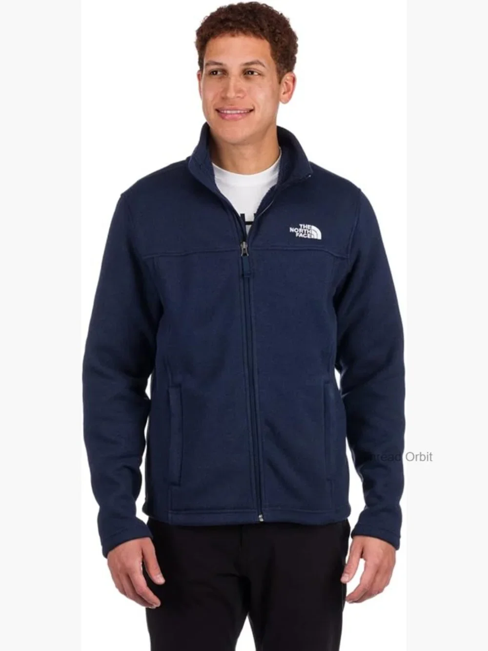 Men's Full Zip Fleece Jacket with Stand Collar, Polyester